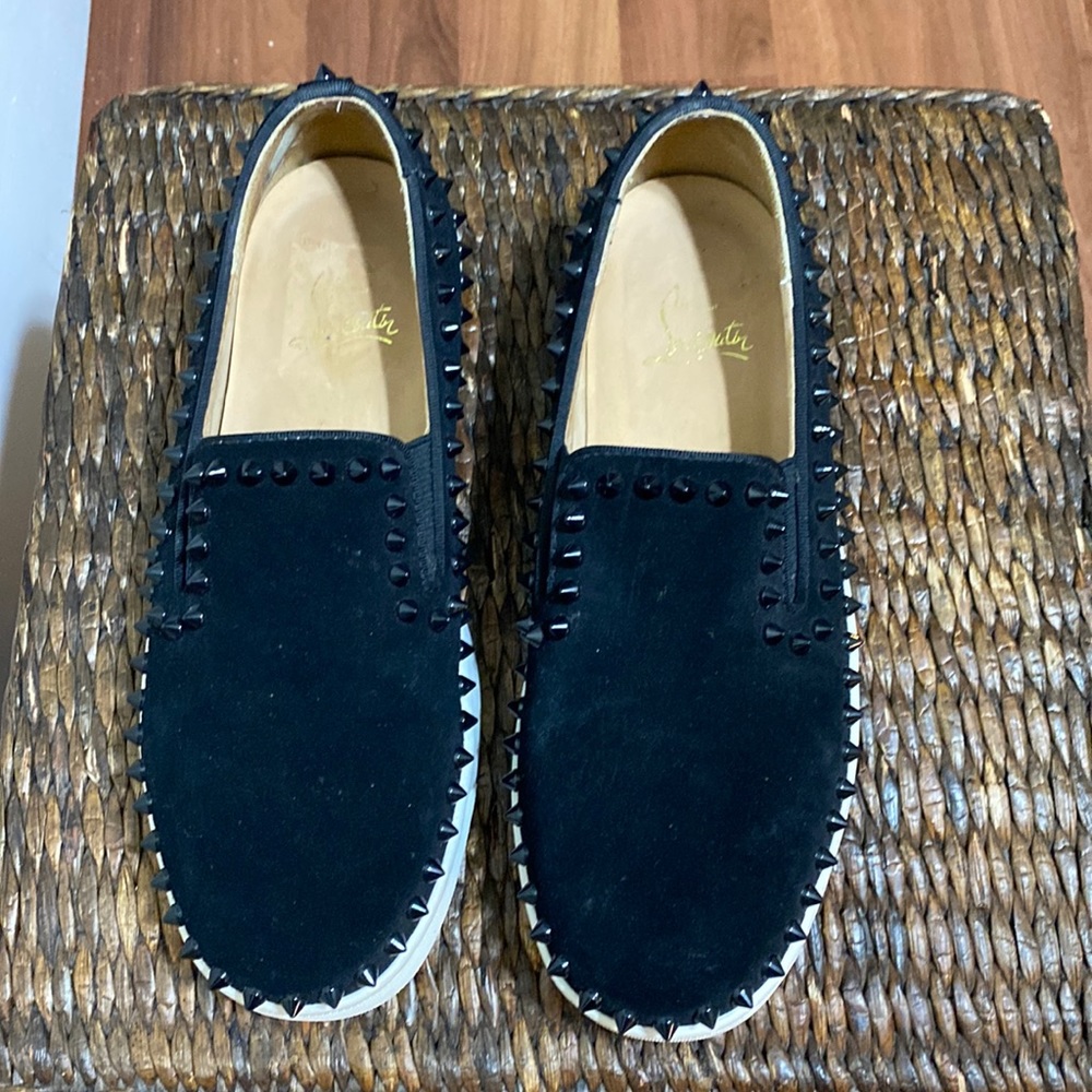 Christian Louboutin slip on studs shoes